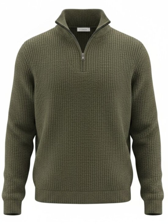 L.L. Bean Men's Zip Up Sweater in Olive Green Size XL - Picture 1 of 8